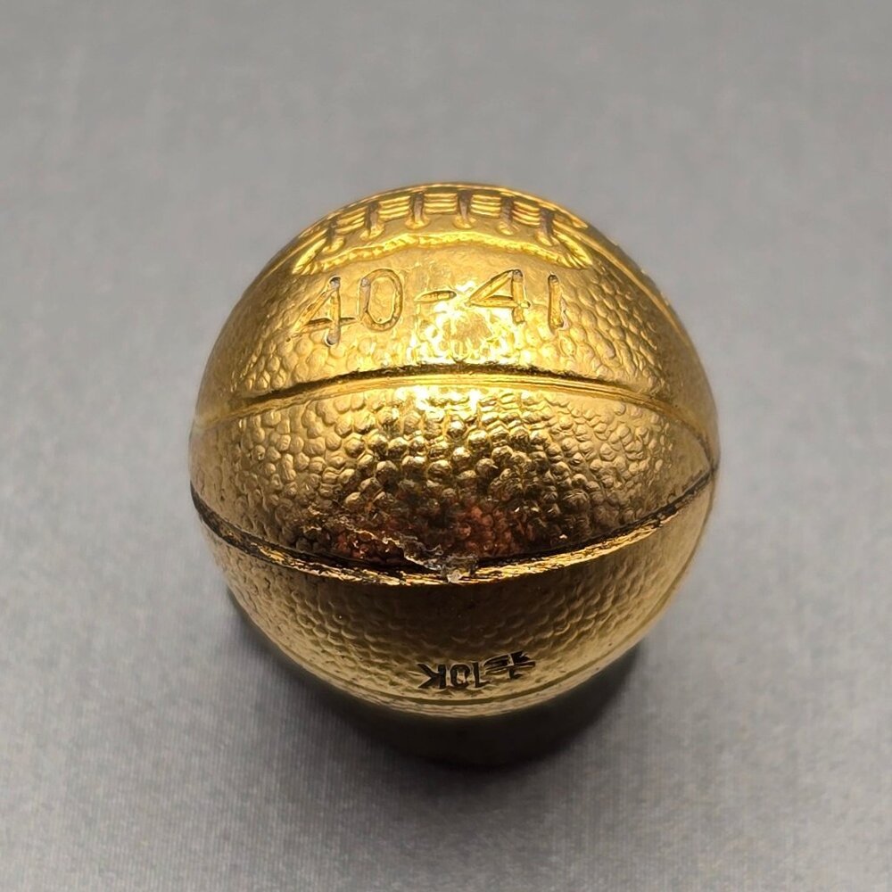 VTG 1940s 10k Gold Filled Nebraska Free Throw Basketball Pendant Sports Charm - Picture 3 of 13